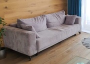 Welurowa sofa z funkcja spania