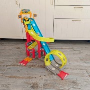 Tor wyścigowy Vroom Planet Megajump Smoby Planet zjeżdżalnia 