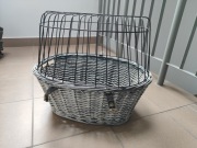 Wiklinowy kosz rowerowy dla psa kota na bagażnik z klatką (do 10 kg)