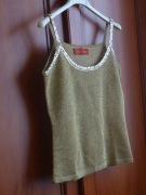 OKAZJA! Bluzka top na ramiączkach złota nitka 36 / S