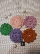 Kwiatki 3D ,zestaw(8) 5szt włóczka PROMOCJA