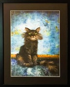 OBRAZ W RAMIE GRAFIKA " KOT FĄFEL" 50x70 CM