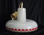 Lampa szklana DORIA żyrandol okrągły prl retro vintage prl l