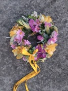 Wianek wielkanocny wianek świąteczny ze sztucznych kwiatów 