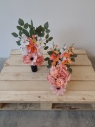  komplet kompozycji na grób w odcieniach różu