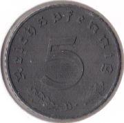 NIEMCY 5 reichspfennig 1941 B, KM# 100, XF