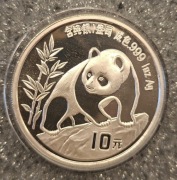 Chiny  "Panda" 1990 srebro uncja 