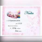 Pamiątkowe metryczki urodzenia