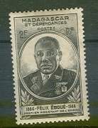 Madagascar Zestaw  1945 Eboue 2F * 