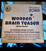 Oryginalna drewniana łamigłówka 3D złota edycja Wonder Brain Teaser