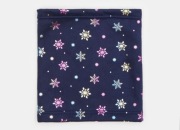 Komin dziecięcy polarowy Sinsay, granatowy komin dziewczęcy w śnieżki 