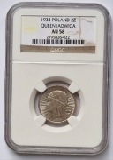Polska II RP 2 złote 1934 rok Głowa Kobiety NGC AU 58