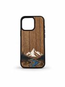 Etui / case / plecki drewniany dla Iphone 16 PRO Orzech Am./Góry 001