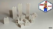 Bloczek 1x2 biały ze wzorem cegły (98283) - 100szt.