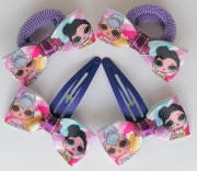 Zestaw do włosów komplet spinki frotki gumki laleczka laleczki LOL