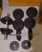 Hantle żeliwne, treningowe - zestaw 2 x 40 kg