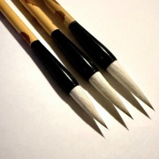 Chińskie pędzle do kaligrafii 3 szt. – włosie łasicy i wilka, elastyczne