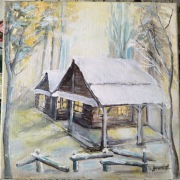 Obraz malowany ręcznie, akryl, 30cm x 30cm