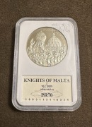 Jan Paweł II Zakon Maltański 10 lirów 2005 r grading PR 70 slab malta