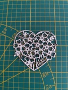 Serduszko serce ażurowe w kwiaty do kartek dekoracja