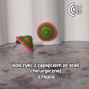 Kolczyki ETNA 19 - różowo-zielone