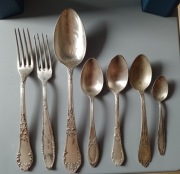 Sztućce stare polskie Fraget Norblin Henneberg 7 szt.