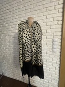 Gruby ciepły zimowy szal w Panterkę 195 cm 70 Mmmm