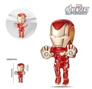 Srebrny Charms do bransoletki modułowej - Iron Man Marvel