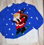 360* river island Świąteczny sweter Mikołaj 7/8 lat_ 122/128 cm