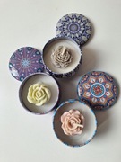 Świece sojowe dekoracyjne zestaw 3 szt. w metalowych pojemnikach