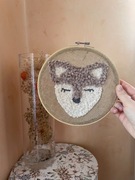 Tamborek haftowany sarenka boho makrama bambi eko