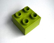 LEGO DUPLO Klocek podstawowy budowlany 2x2 piny jasny zielony średni 