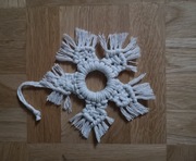 Śnieżynka, ozdoba choinkowa, makrama, boho, 