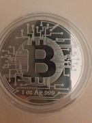 Bitcoin 1 uncja Srebra Ag 999 - Unikatowa Moneta Kolekcjonerska 2022