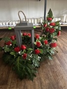 Kompozycja nagrobna latarnia z bukietem !!