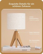 Lampki stołowe nocne 2 szt. Drewniane abażur 4w 2700k e27