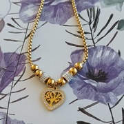 Naszyjnik serce drzewo stal chirurgiczna