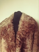 Futro naturalne dskie kozy skretne L XL braz