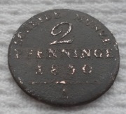 Prusy Fryderyk Wilhelm III Hohenzollern 2 fenigi pfenninge 1830 A KM# 406