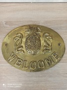 Ozdobna tabliczka mosiężna „WELCOME” – ananas
