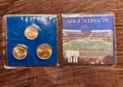 Zestaw monet okolicznościowych - mundial w Argentynie 1978 - stan menniczy 