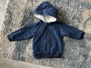 Petit Bateau bluza 86 cm ocieplana bawełniana z kapturem ciepła na zamek