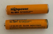 HIHPOWER AKUMULATORKI BATERIA AAA NI-MH 1,2V MIN 550 MAH N4DHYY00010