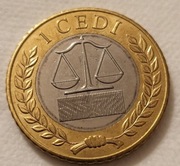 Ghana 1 cedi, 2022,  BIMETAL 