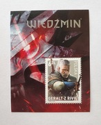 Znaczek Pocztowy Bloczek Wiedźmin Geralt z Rivii