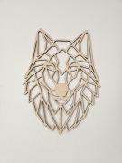 DEKORACJA ŚCIENNA, GEOMETRYCZNY WILK Z SKLEJKI 6MM