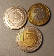1,  2,  5  złotych 2021 r    Z WORECZKÓW... idealne