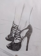 Fetysz stóp ołówek na kartce 