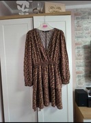 Zwiewna jesienna sukienka w kwiatowy wzór – Zara, rozmiar XL