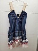 Marithe François Girbaud wyjątkowa spektakularna sukienka dżins premium 